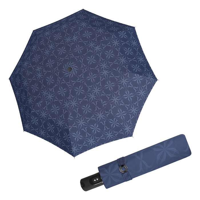 Doppler Magic Carbonsteel BLOOM - dámský skládací plně-automatický deštník tmavě modrá