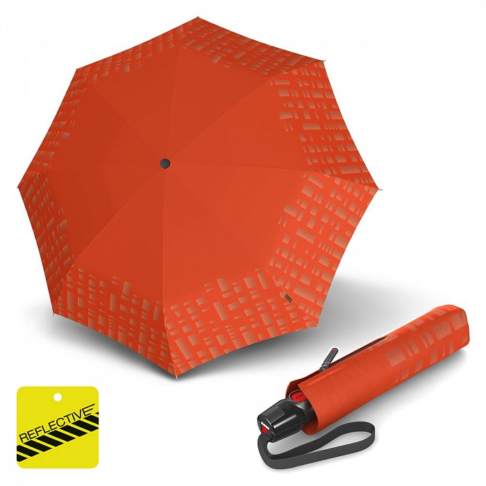 Knirps T.200 Medium Duomatic Solids Pumpkin Reflective - dámský plně-automatický deštník
