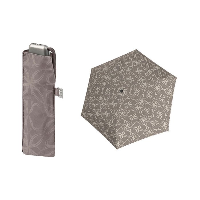 Doppler Mini Slim Carbonsteel BLOOM - dámský plochý skládací deštník béžová