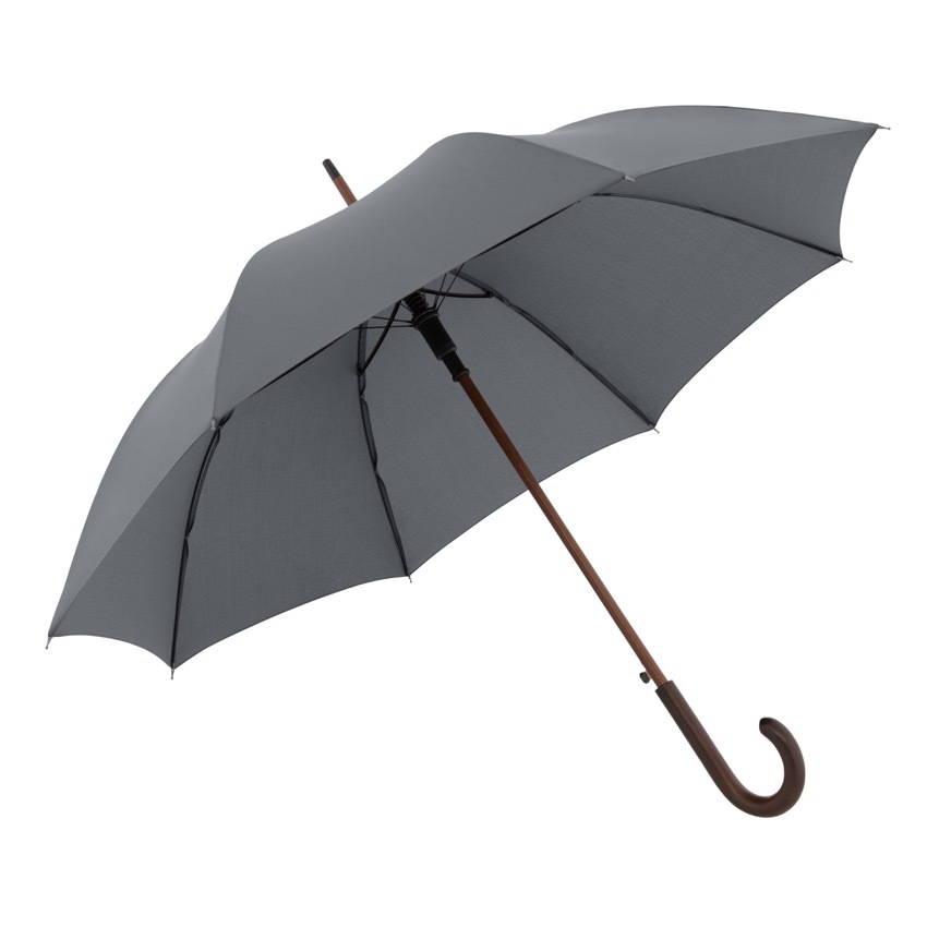 Doppler Oslo AC - dřevěný holový vystřelovací deštník šedá