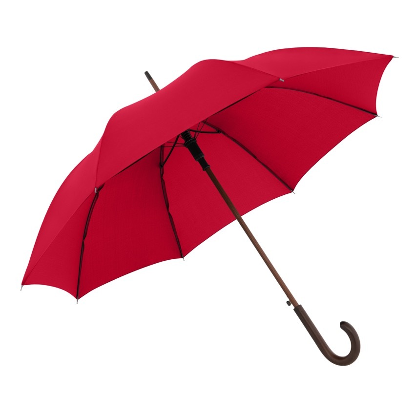 Doppler Oslo AC - dřevěný holový vystřelovací deštník červená