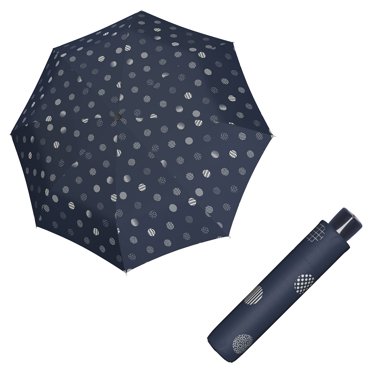 Doppler Mini Fiber TIMELESS - dámský skládací odlehčený deštník puntíky