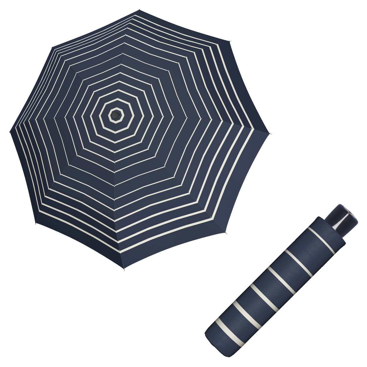 Doppler Mini Fiber TIMELESS - dámský skládací odlehčený deštník proužky