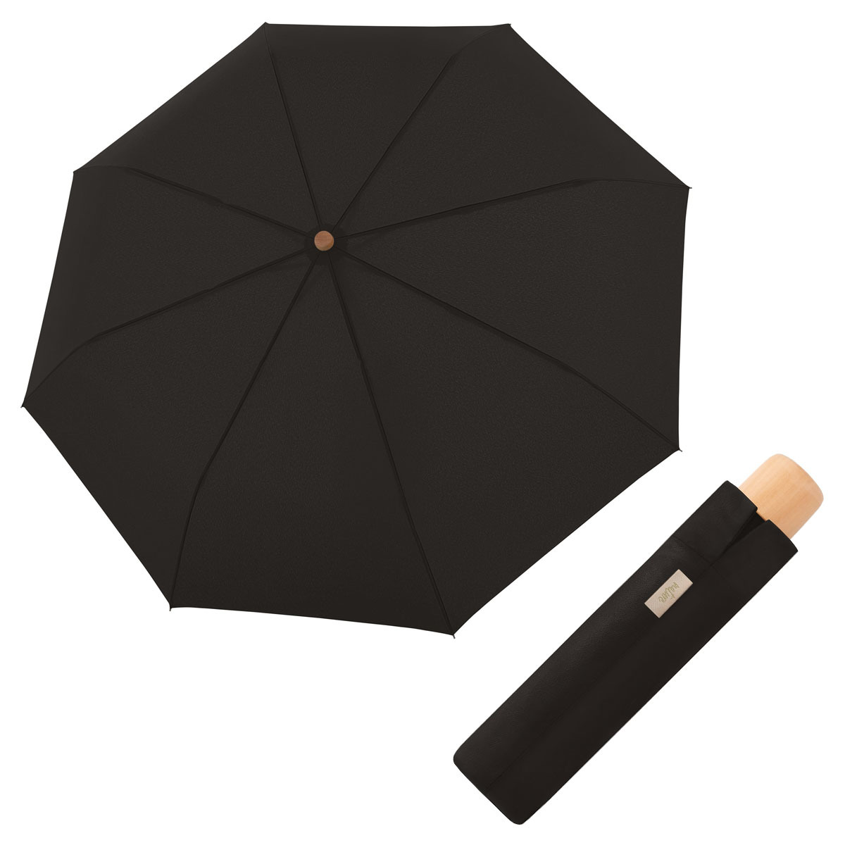 Doppler NATURE Mini - skládací udržitelný deštník černá