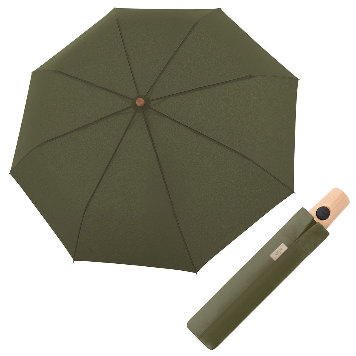Doppler NATURE Magic - plně-automatický udržitelný deštník oliva