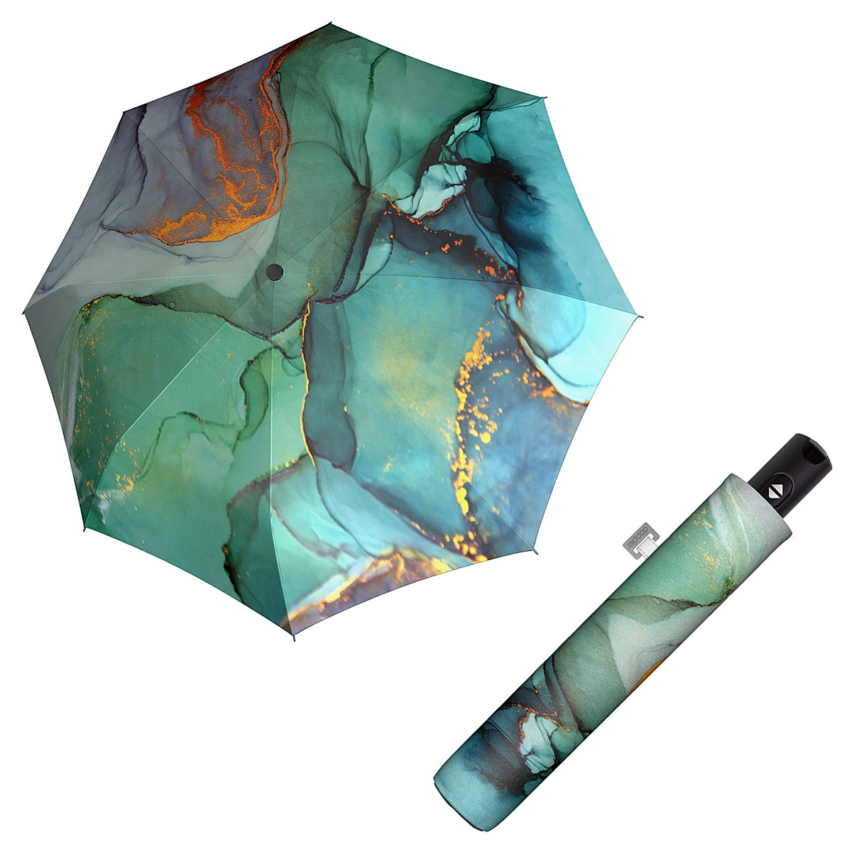Doppler Magic Carbonsteel MARBLE - dámský plně automatický deštník zelená