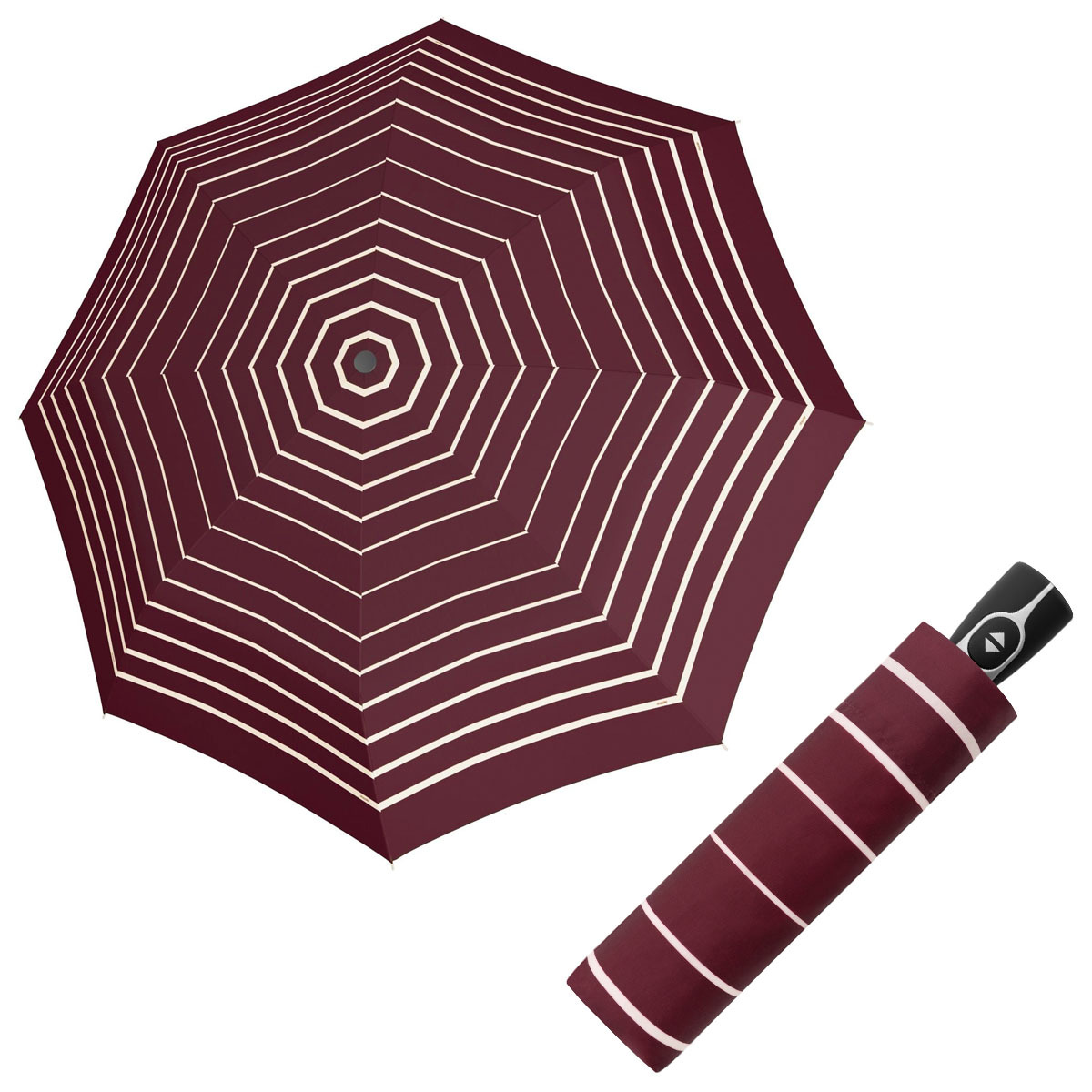 Doppler Magic Fiber TIMELESS RED - dámský plně-automatický deštník proužky