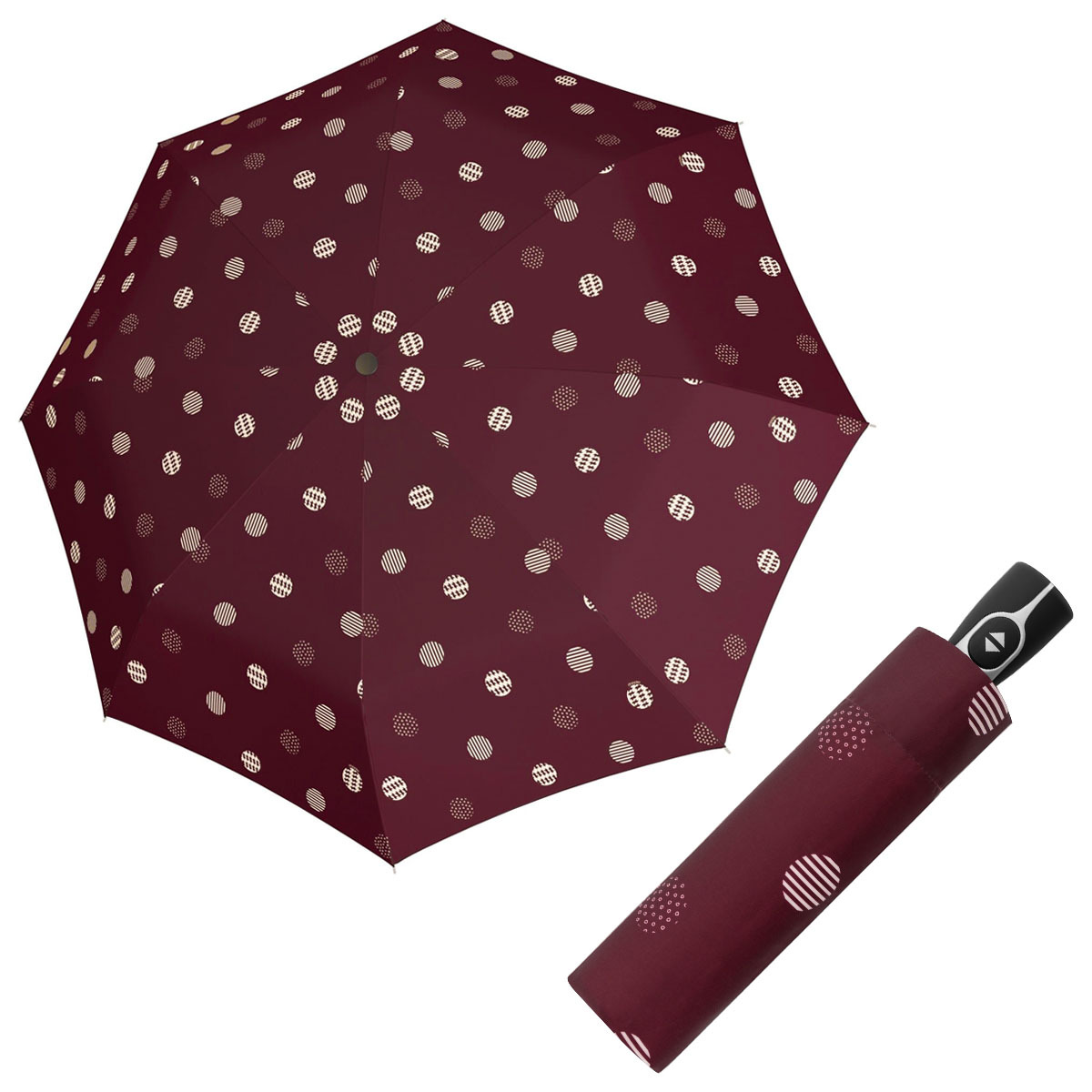 Doppler Magic Fiber TIMELESS RED - dámský plně-automatický deštník puntíky