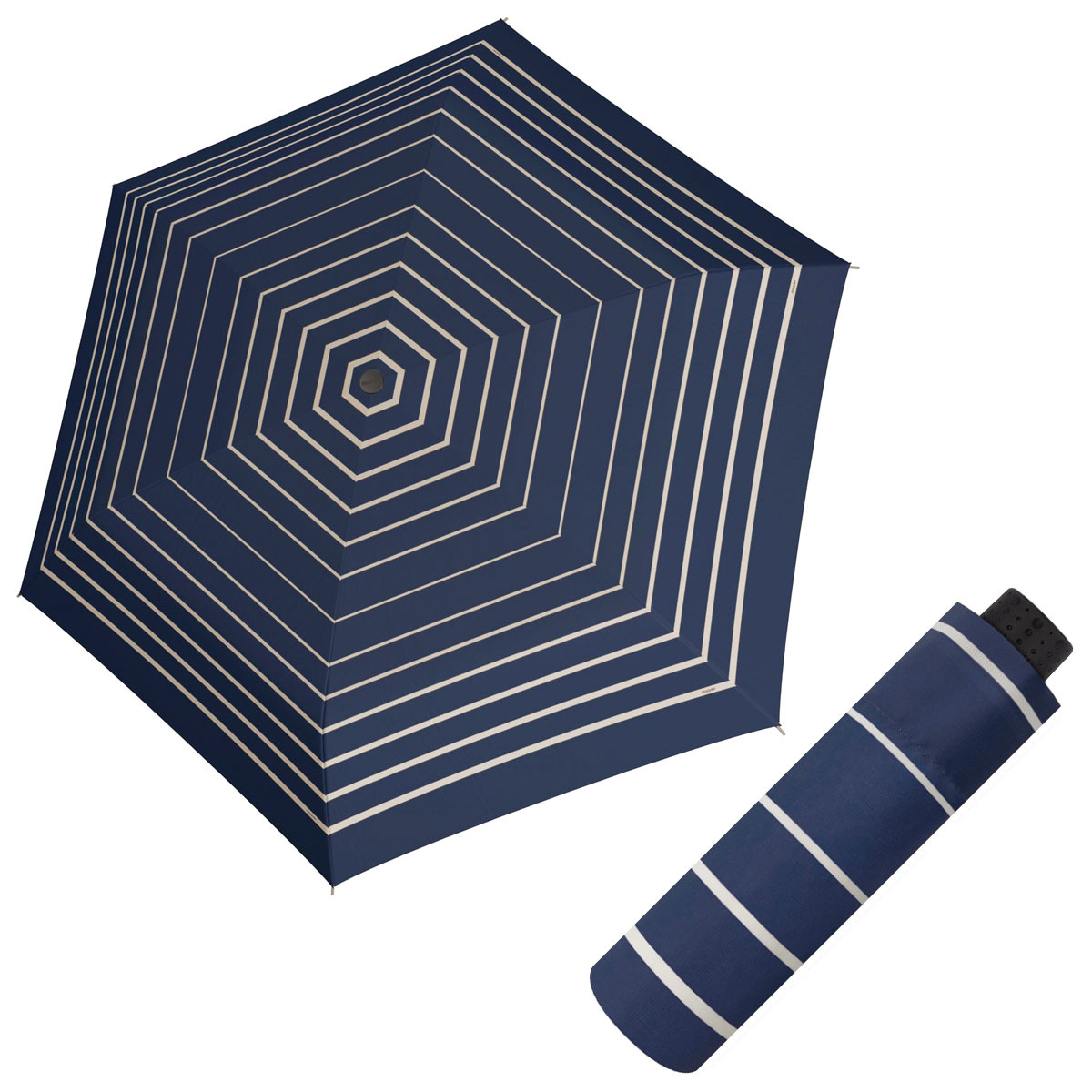Doppler Havanna Fiber TIMELESS BLUE - dámský ultralehký mini deštník proužky