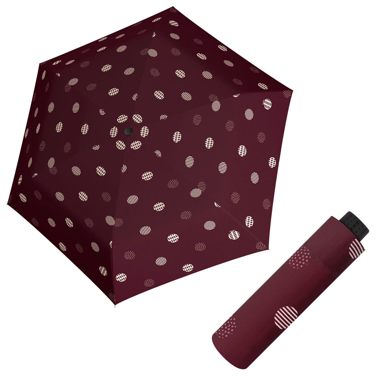 Doppler Havanna Fiber TIMELESS RED - dámský ultralehký mini deštník puntíky