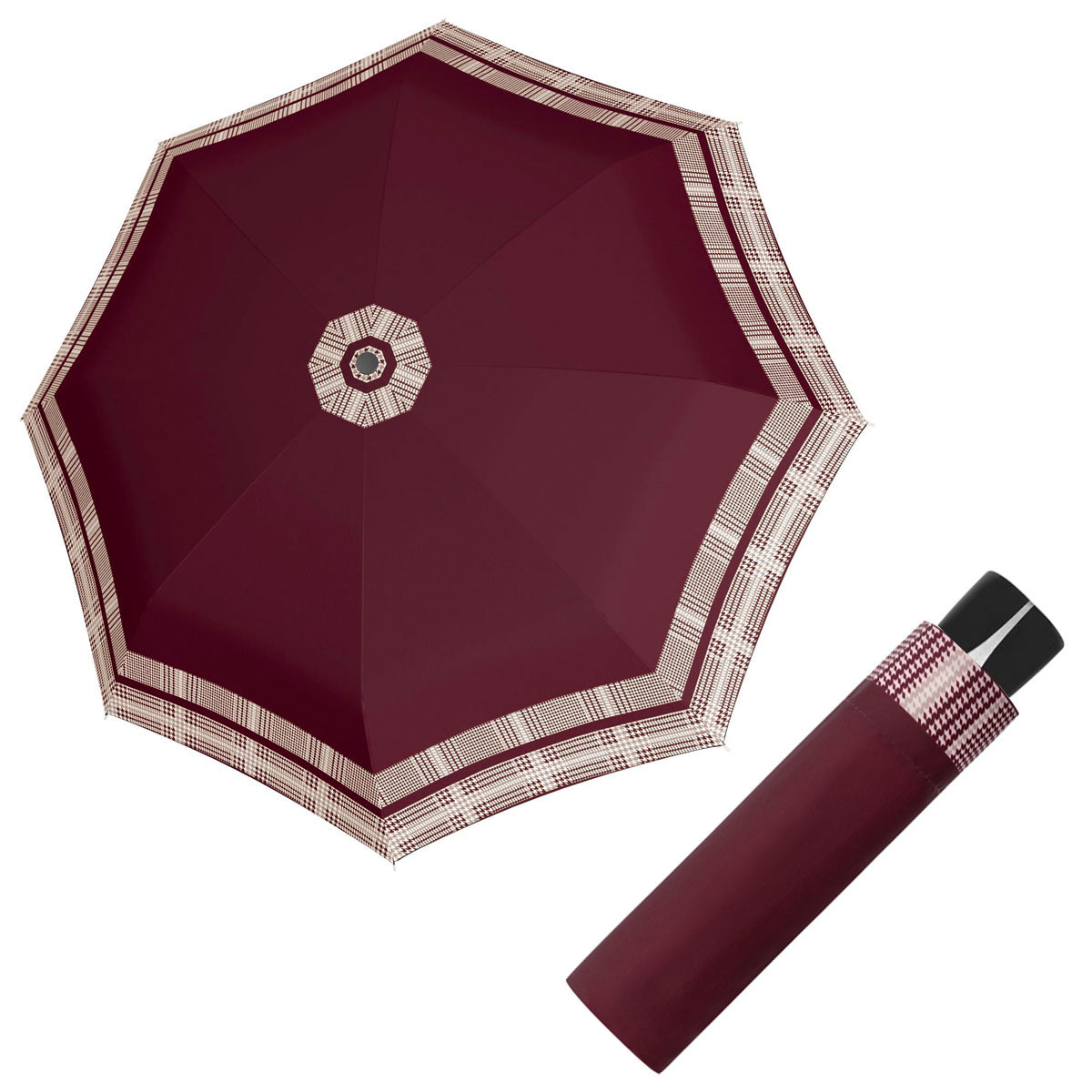 Doppler Mini Fiber TIMELESS RED - dámský skládací deštník bordura