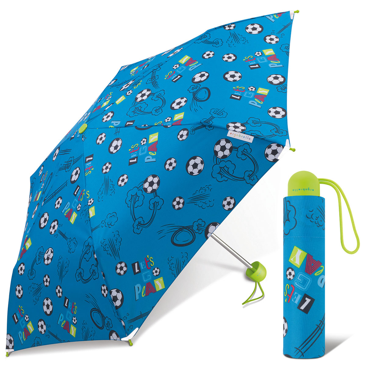 Happy Rain Ergobrella Footbal Fan chlapecký skládací deštník modrý