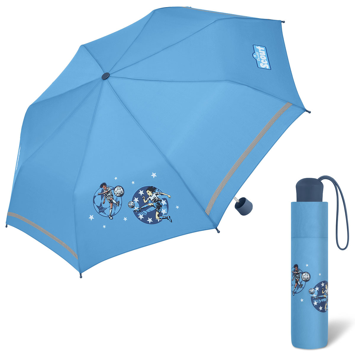 Scout Super Champion chlapecký skládací deštník modrý