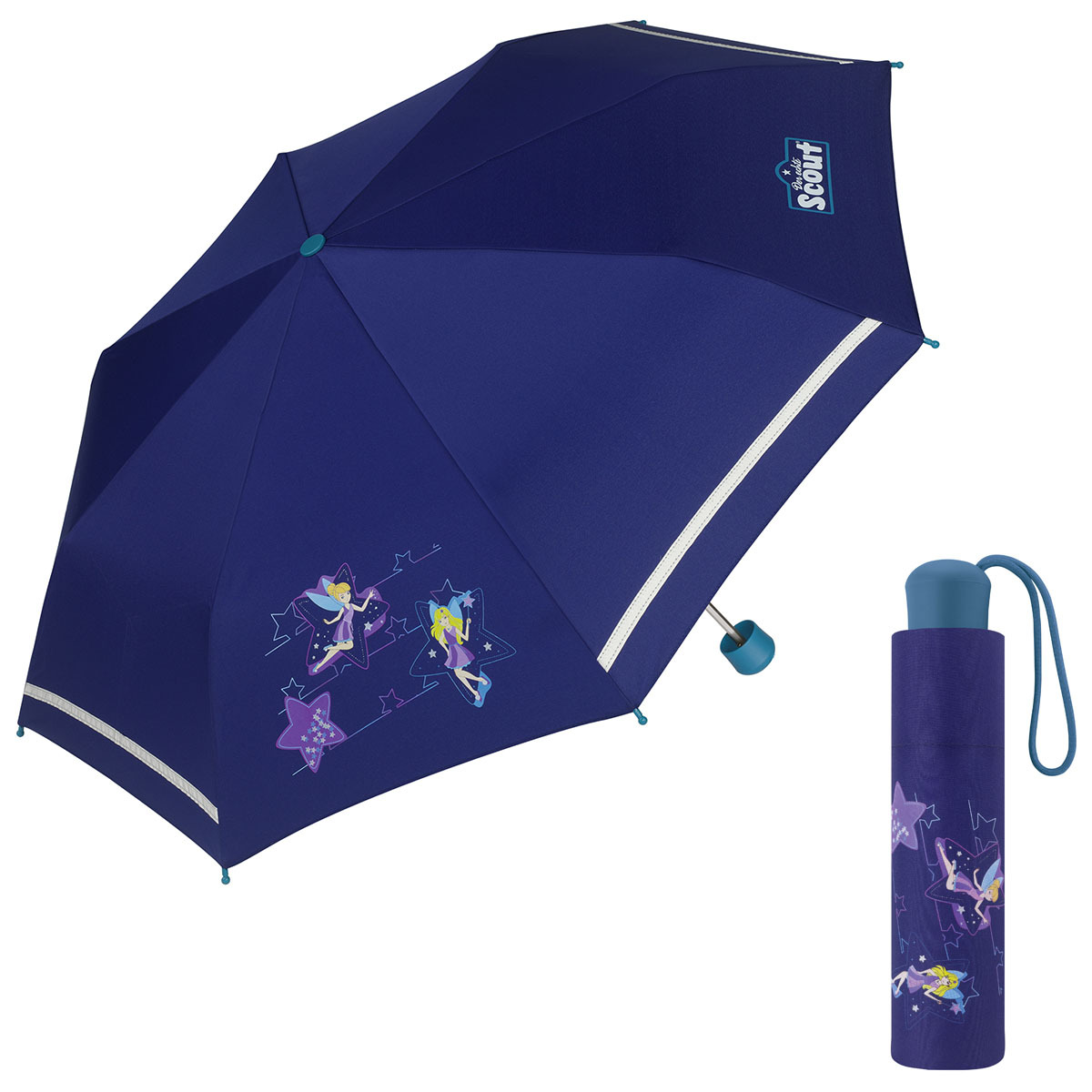 Scout Blue Star dívčí skládací deštník modrý