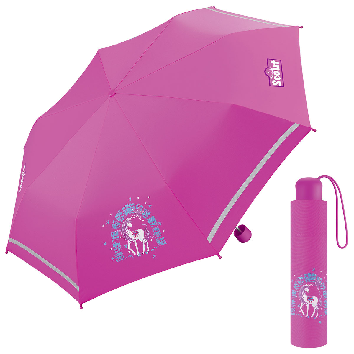 Scout Lilac Unicorn dívčí skládací deštník růžový
