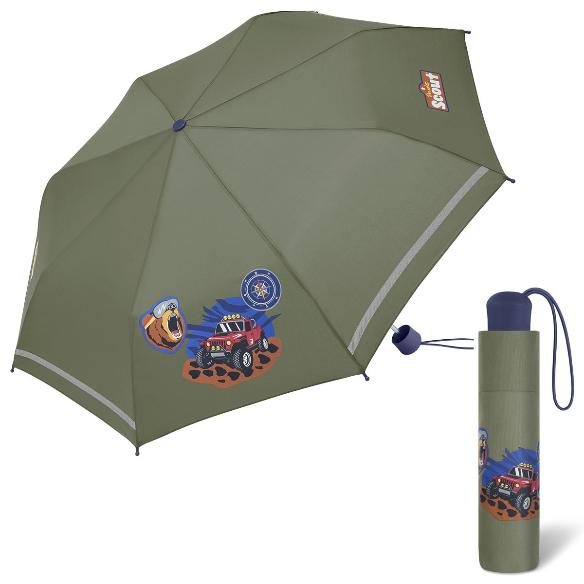Scout Adventure chlapecký skládací deštník zelený
