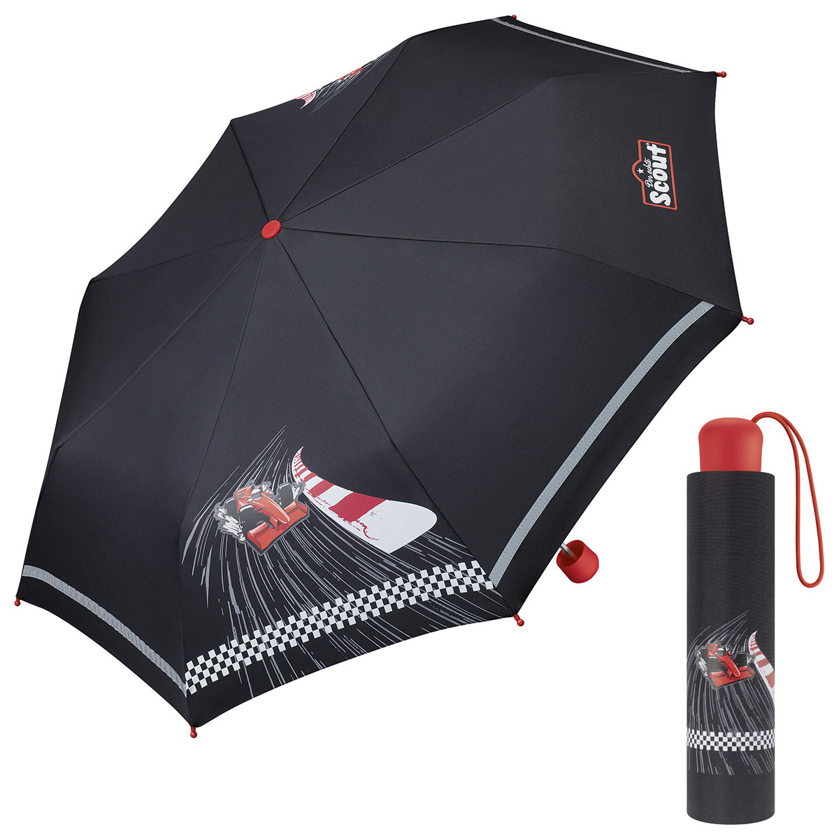 Scout Formule chlapecký skládací deštník černý