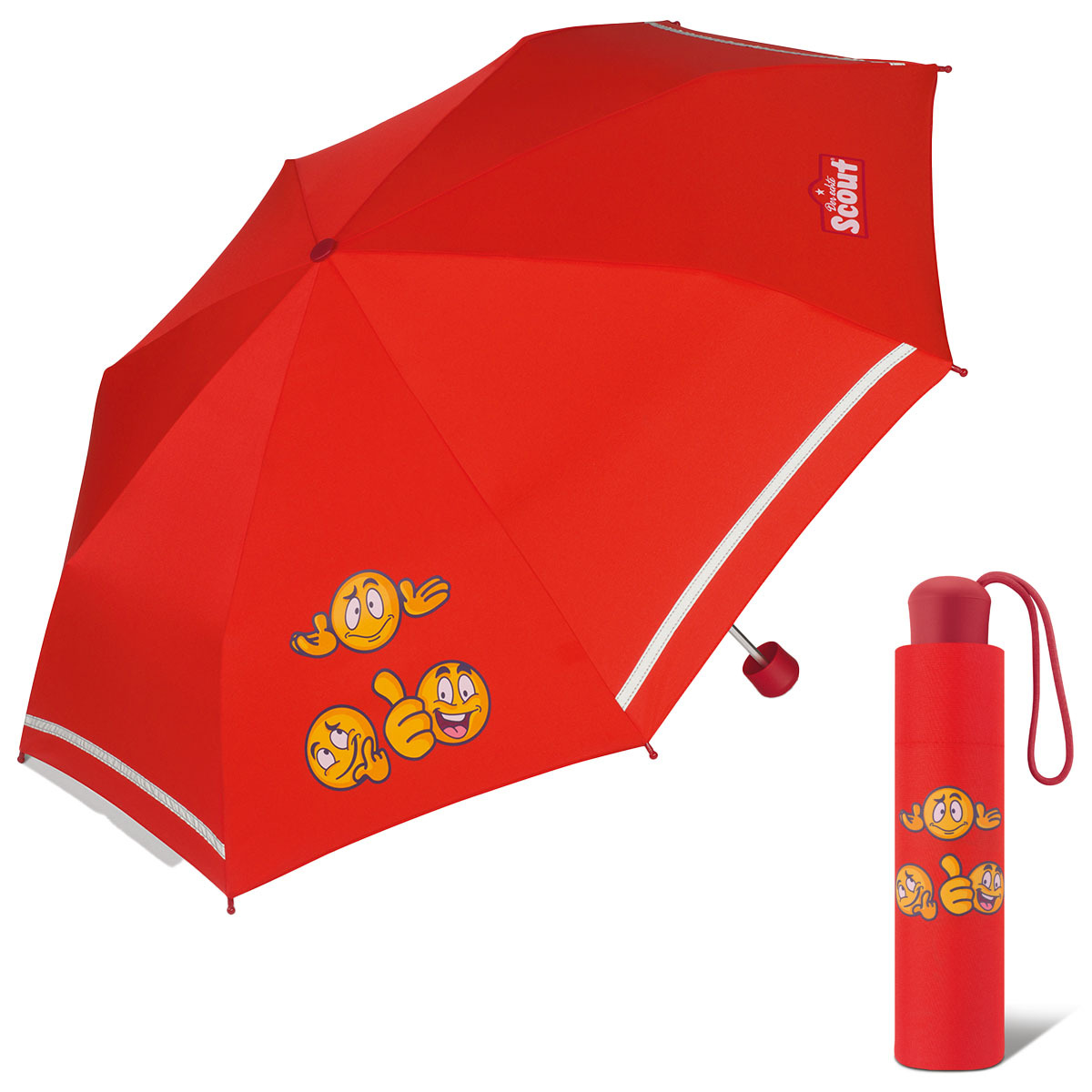 Scout Emoji Red dívčí skládací deštník červený