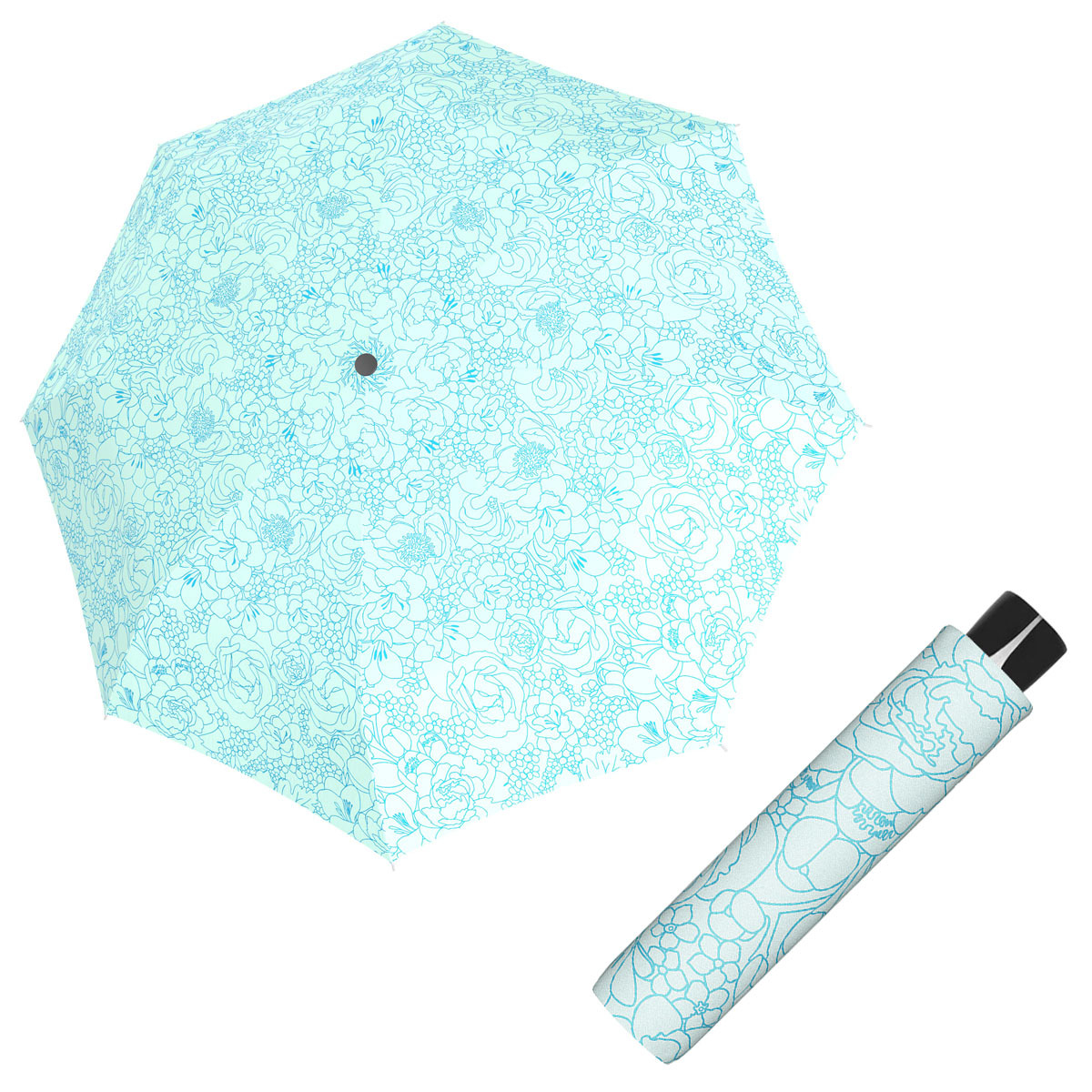 Doppler Mini Fiber GIARDINO - dámský skládací deštník tyrkysová