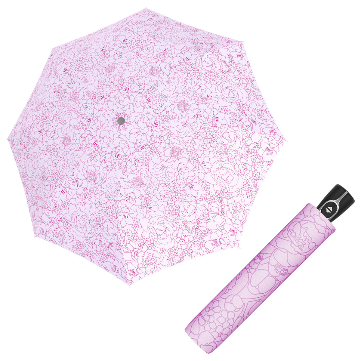 Doppler Magic Fiber GIARDINO - dámský plně automatický deštník růžová