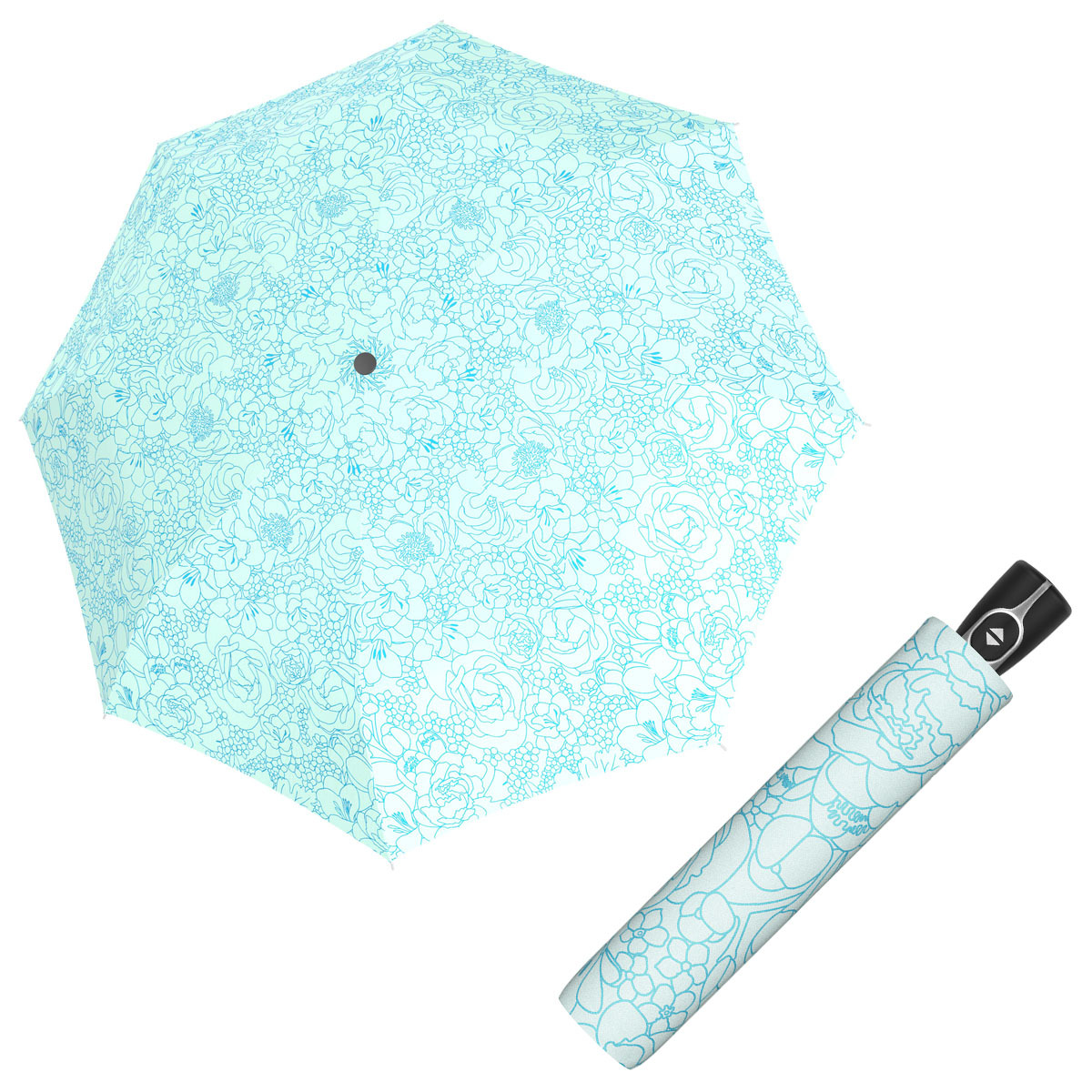 Doppler Magic Fiber GIARDINO - dámský plně automatický deštník tyrkysová
