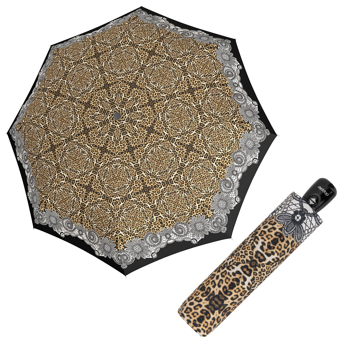 Doppler Magic Fiber LEOPARDO - dámský plně automatický deštník
