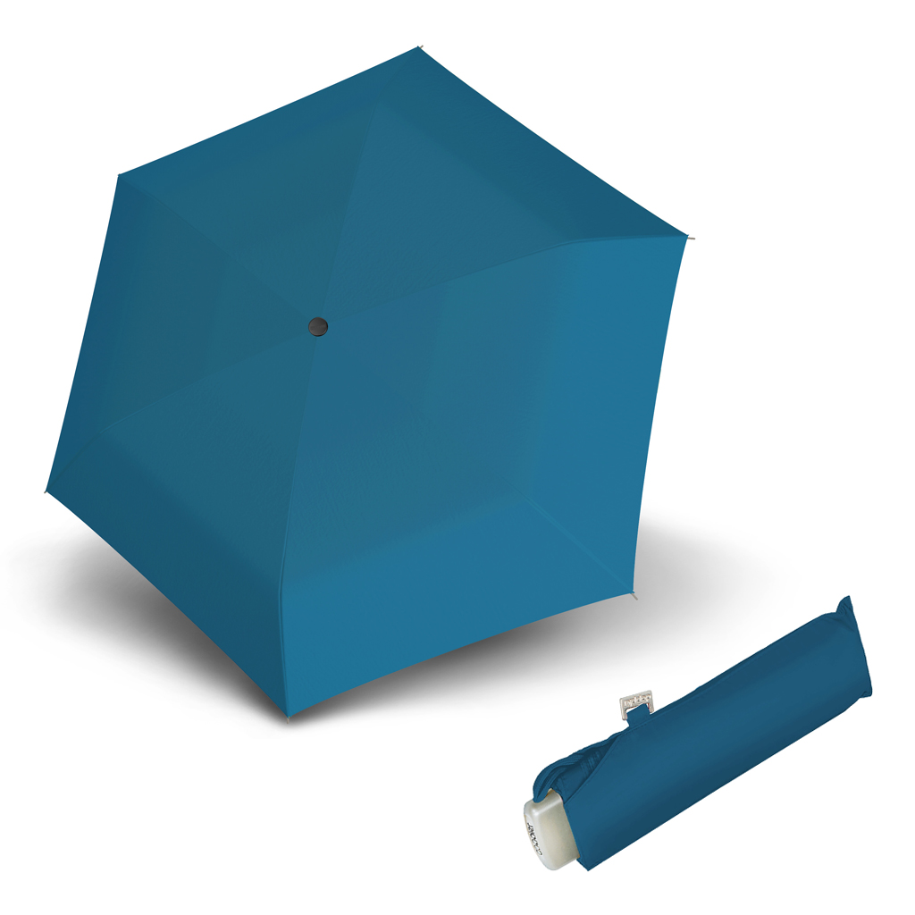 Doppler Mini Slim Carbonsteel UNI 26 - dámský plochý skládací deštník modrá