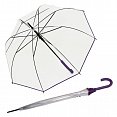 Derby Hit Long AC Transparent - dámský průhledný holový deštník, fialový