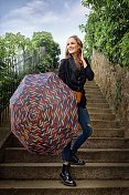 Doppler Mini Fiber GRAVITY - dámský skládací odlehčený deštník, oranžový foto