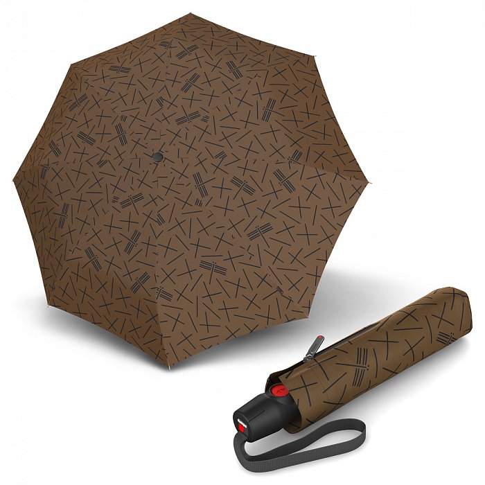 Knirps T.200 Medium Duomatic Tombo Earth - dámský plně automatický deštník