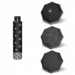 Doppler Mini Fiber BLACK & WHITE - dámský skládací odlehčený deštník