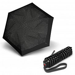 Knirps TS.010 Slim Small Bolero Black Ecru - dámský skládací mini deštník
