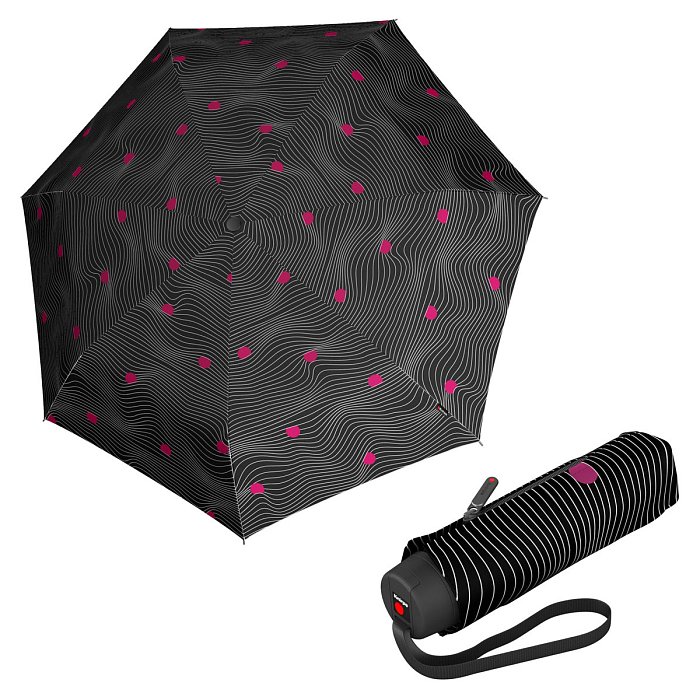 Knirps T.020 Small Manual Meditate Black - dámský skládací mini deštník