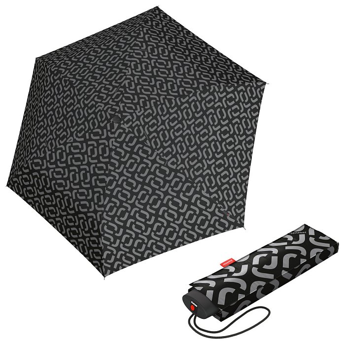 Reisenthel Pocket Mini Signature Black - dámský skládací mini deštník