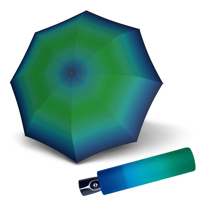 Doppler Magic Fiber NEW YORK - dámský skládací plně-automatický deštník modro-zelená