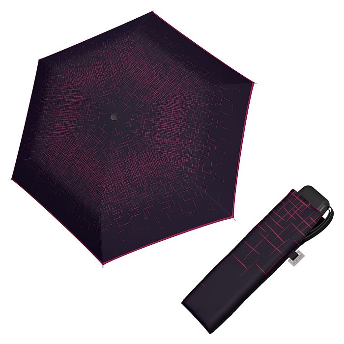 Doppler Mini Slim Carbonsteel PASSION - dámský plochý skládací deštník, vínový