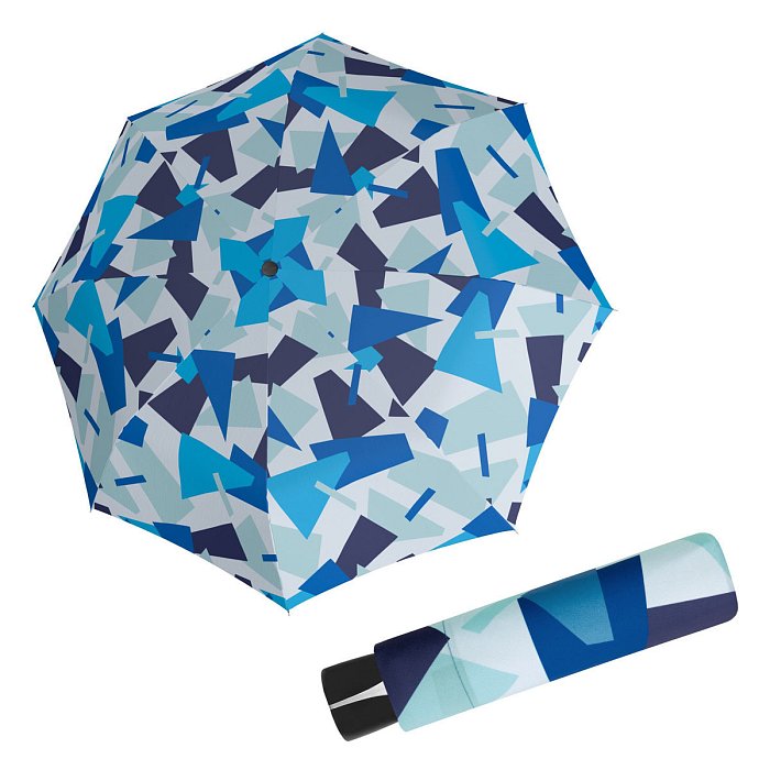 Doppler Mini Fiber Crush modrý - dámský skládací deštník