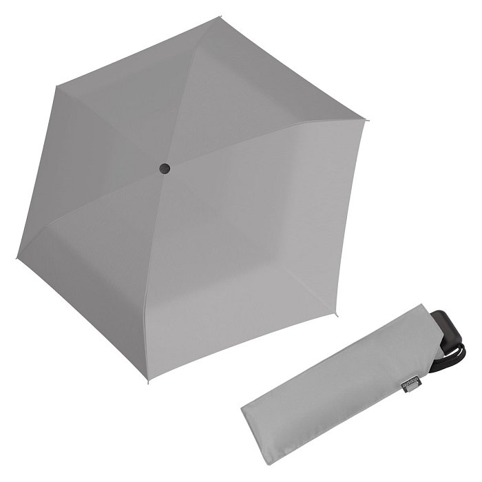 Doppler Mini Slim Carbonsteel 27 - dámský plochý skládací deštník šedá