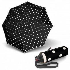 Knirps T.010 Small Manual DOT ART Black - dámský skládací mini deštník