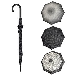 Doppler Fiber Flex AC BLACK & WHITE - dámský holový vystřelovací deštník