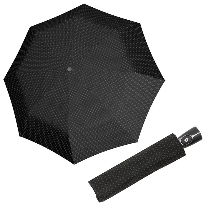 Doppler Magic Fiber vzor - pánský plně-automatický deštník, šedý vzor