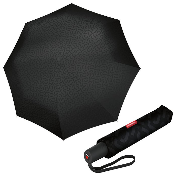 Reisenthel Pocket Duomatic Signature Black Hot Print - dámský plně automatický deštník
