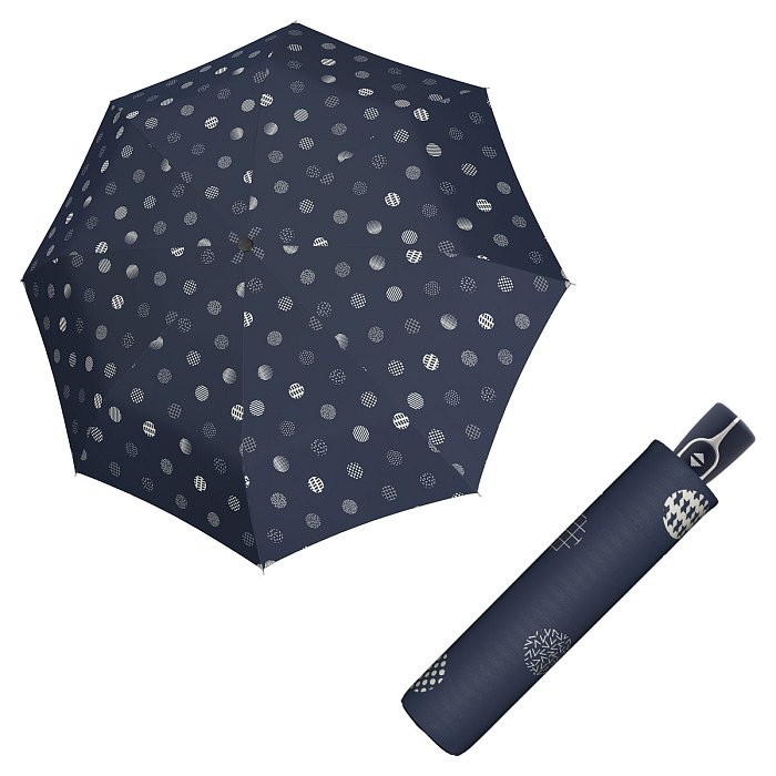 Doppler Magic Fiber TIMELESS - dámský skládací plně-automatický deštník, puntíky