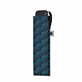 Doppler Mini Slim Carbonsteel TWISTER - dámský plochý skládací deštník, modrý složený