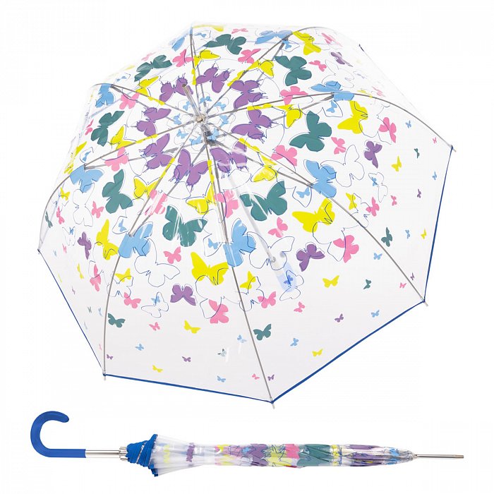 Doppler Lang Fiber AC Transparent Spring - dámský průhledný holový deštník