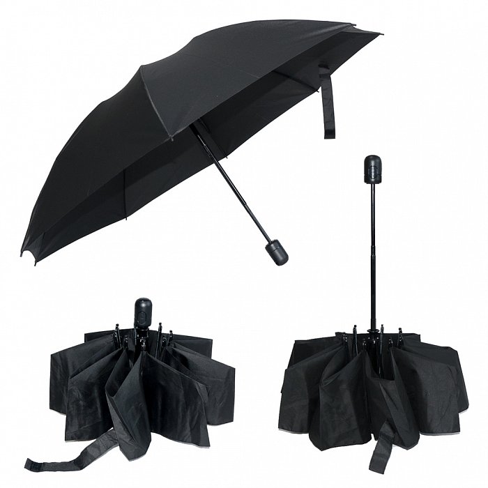 Dámský obrácený deštník Doppler Magic Fiber CRAZY, černý