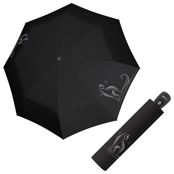Doppler Magic Fiber Sparkling Cat - dámský plně-automatický deštník