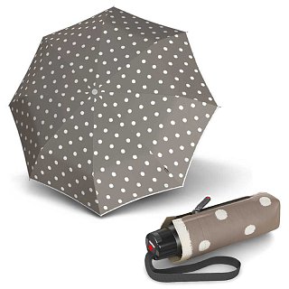 Knirps T.010 Small Manual DOT ART Taupe - dámský skládací mini deštník