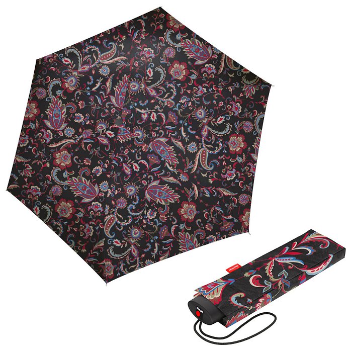 Reisenthel Pocket Mini Paisley Black - dámský skládací mini deštník
