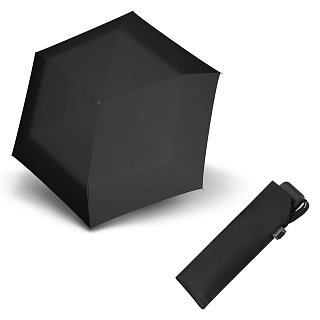 Doppler Mini Slim Carbonsteel černý - dámský plochý skládací deštník